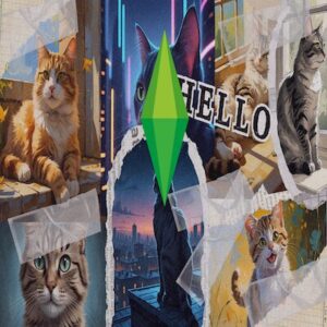 Écran de chargement et menu principal des Sims 4 : Pack Accessoires Douces Patounes