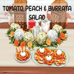 Salade de tomates, pêche et burrata