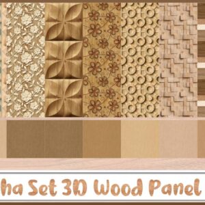 Panneaux muraux en bois 3D - Set Aicha