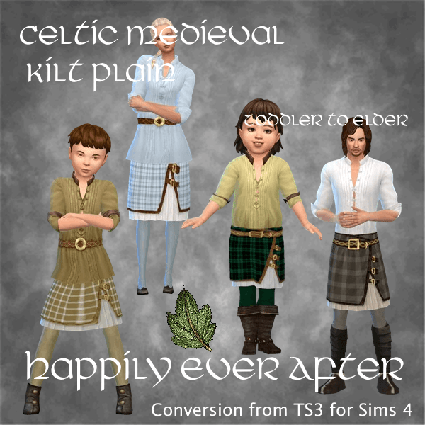 Happily Ever After - Kilt médiéval celte à boucles simples