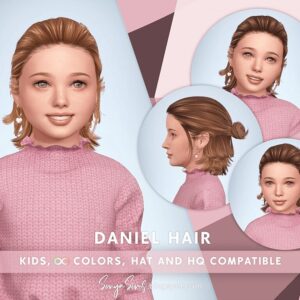 SONYASIMS - CHEVEUX DANIEL POUR FEMMES (SANS FRANGE) ENFANTS