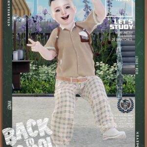 Chemise à col pour tout-petit, manches courtes, rayures, bretelles, uniforme scolaire