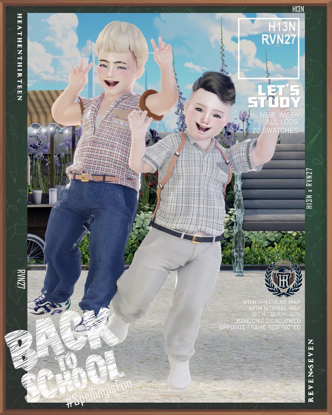 Pantalon d'école plissé à devant intelligent pour tout-petits