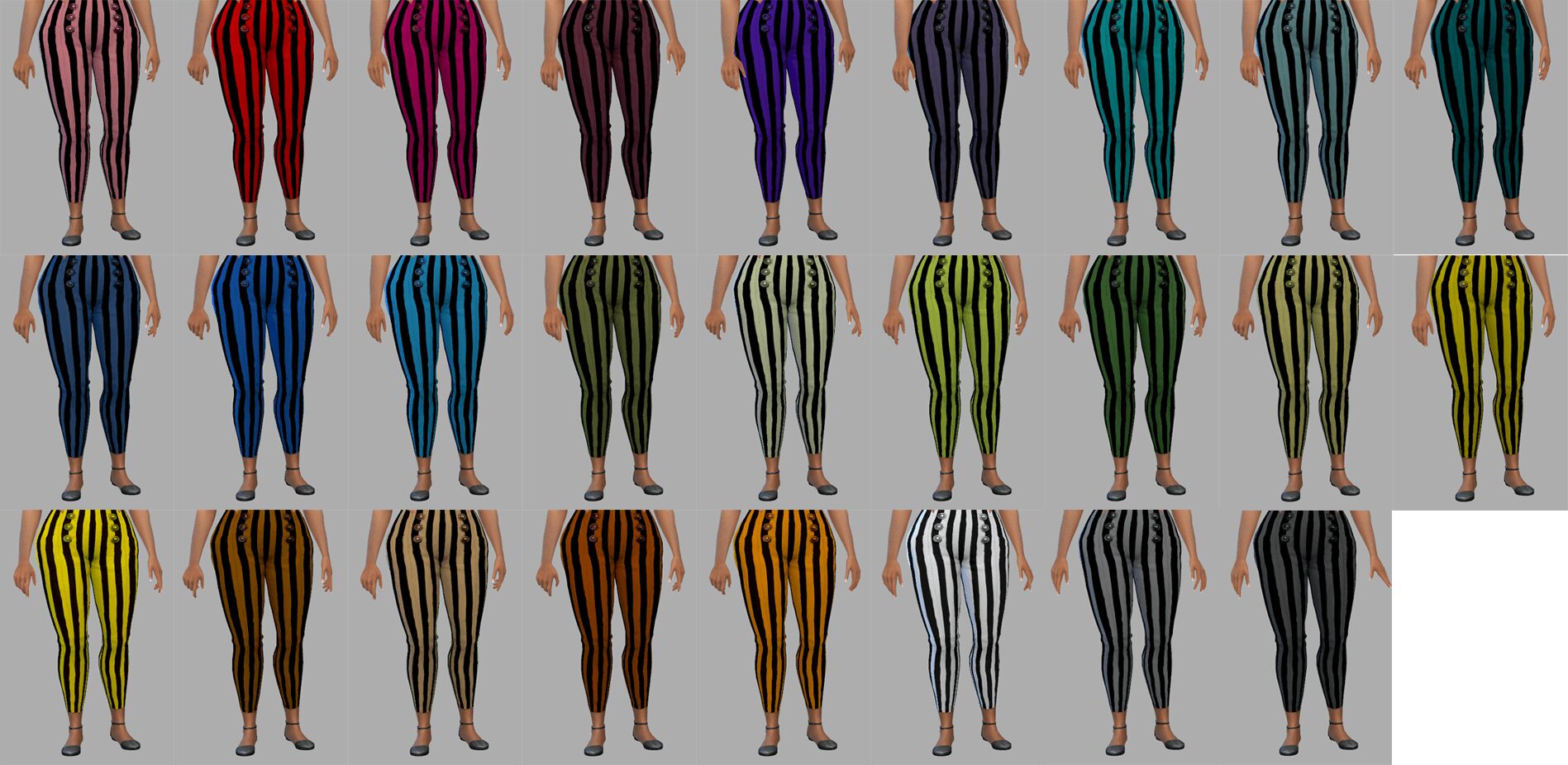 Pantalons rayés - Recolorisations [Royaume de la Magie]