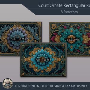 Tapis de danse rectangulaire orné court #1 Samtuse963