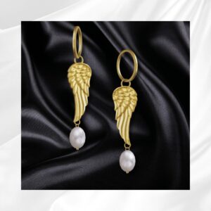 Boucles d'oreilles en perle dorée