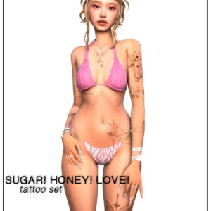 Ensemble de tatouages Sugar! Honey! Love!
