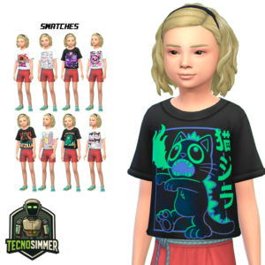 T-shirts imprimés pour filles par TecnoSimmer