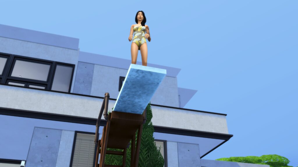 La mini compétence Plongeon des Sims 4 À l'Aventure