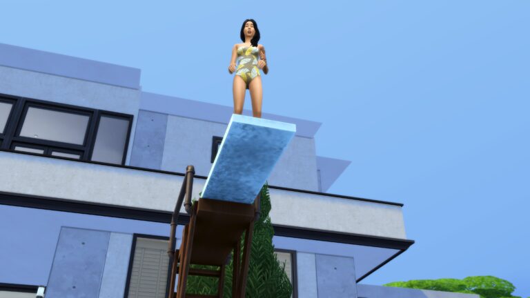 La mini compétence Plongeon des Sims 4 À l'Aventure