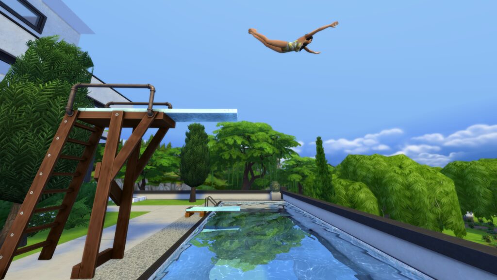 La mini compétence Plongeon des Sims 4 À l'Aventure