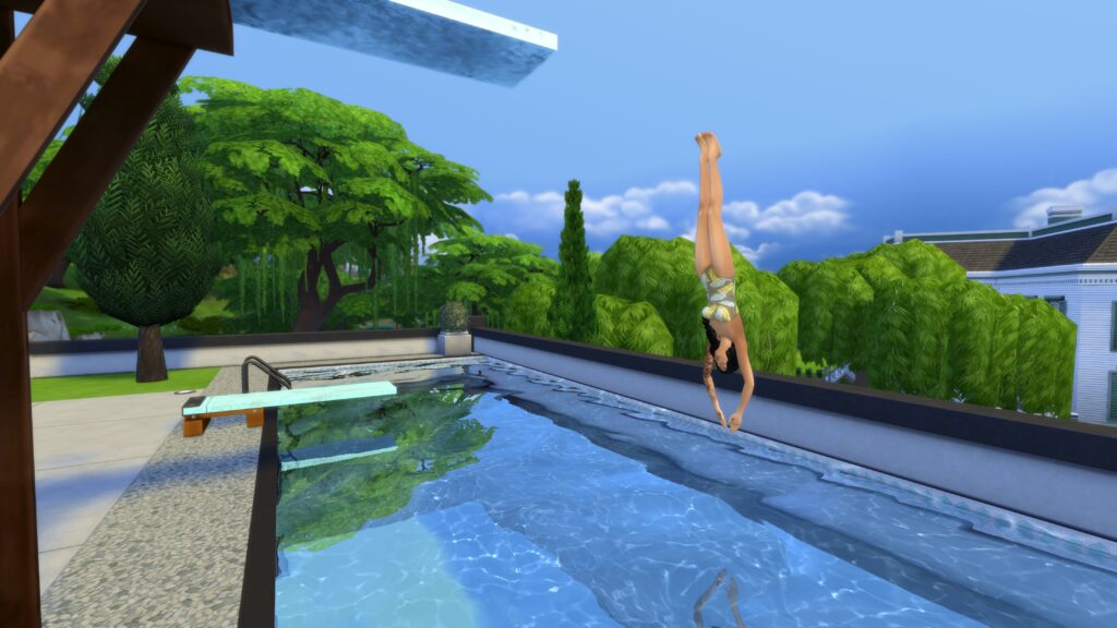 La mini compétence Plongeon des Sims 4 À l'Aventure