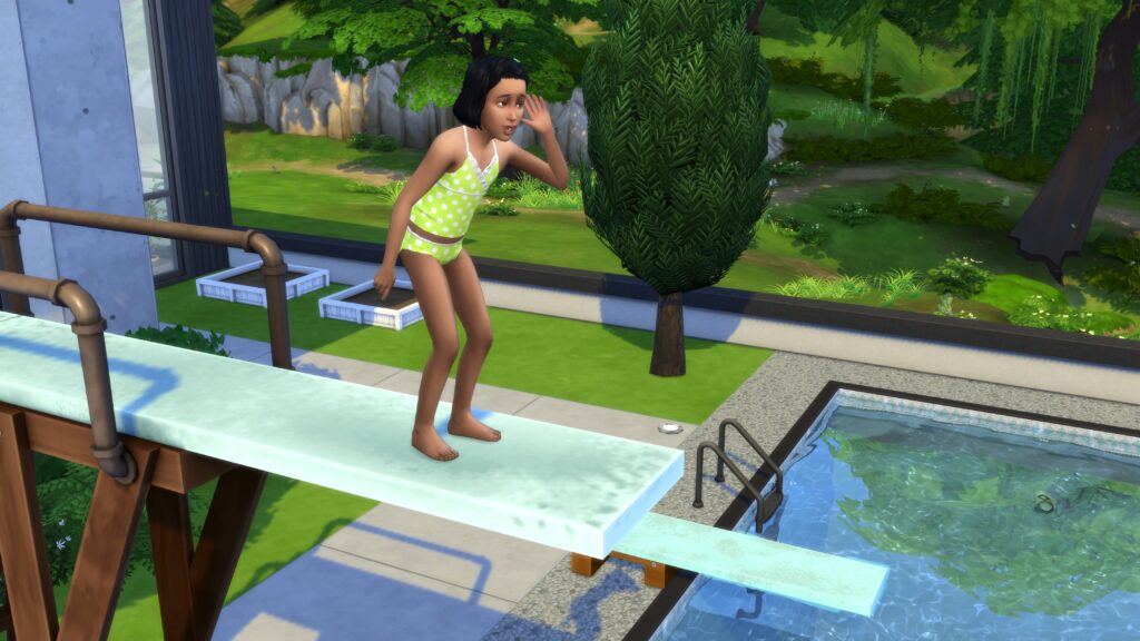 La mini compétence Plongeon des Sims 4 À l'Aventure