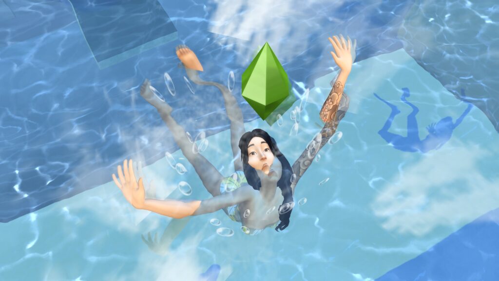 La mini compétence Plongeon des Sims 4 À l'Aventure