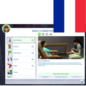 Nail Technician (Carrière Active) de KiaraSims4Mods
Traduction Française de Raphaëlline