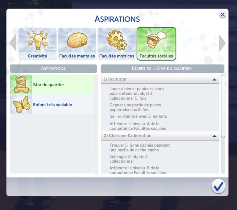 L'aspiration Sims 4 pour enfants : Star du quartier