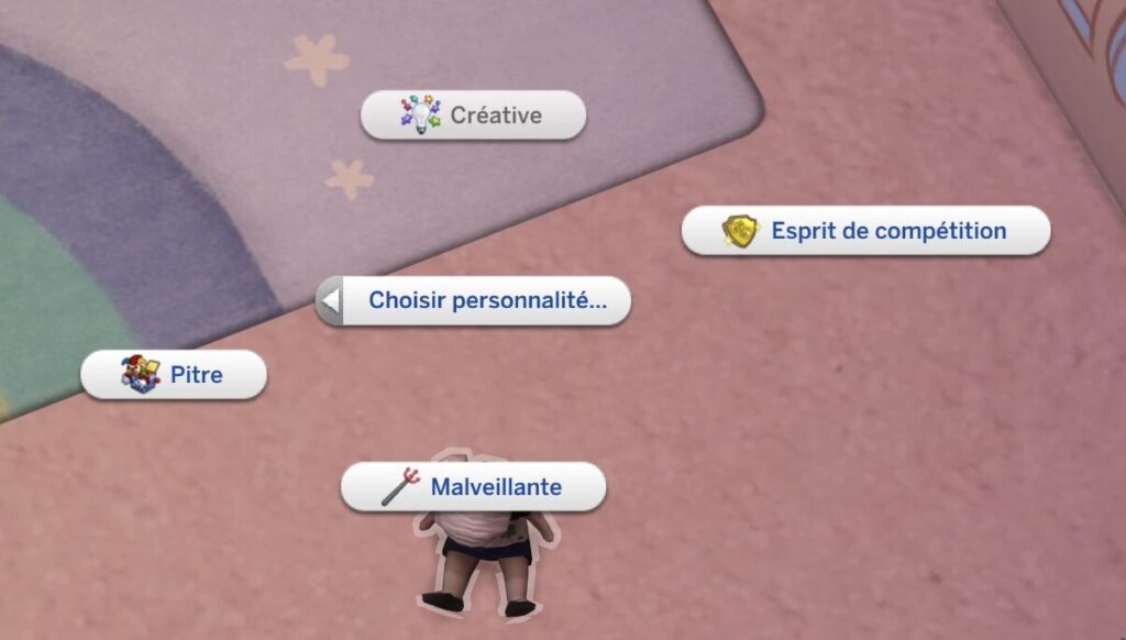 Choix de la personnalité d'un amimaginaire dans Les Sims 4