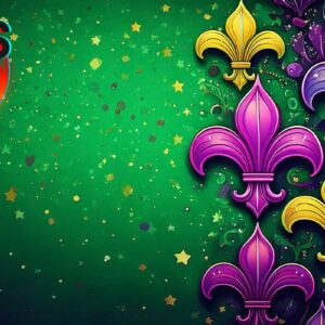 Écran de chargement - Mardi Gras Fleur de Lys sur Vert