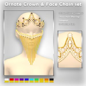 Vilachi Couronne et Chaîne de Visage Ornées
