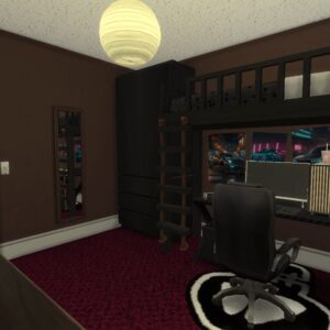 Chambre sombre d'un adolescent