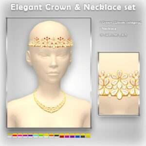 Ensemble élégant de couronne et de collier Vilachi