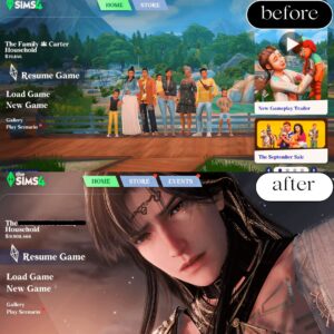 Menu principal de l'extension Les Sims 4 Divinité : Zayne (Partie 2)