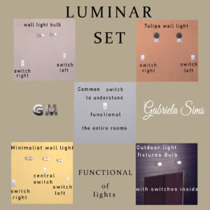 Ensemble de luminaires muraux fonctionnels et d'interrupteurs