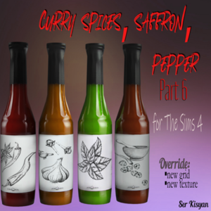 Épices au curry, safran, poivre, wasabi partie 6