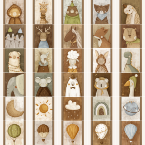 Peinture d'animaux pour nursery (30 impressions)