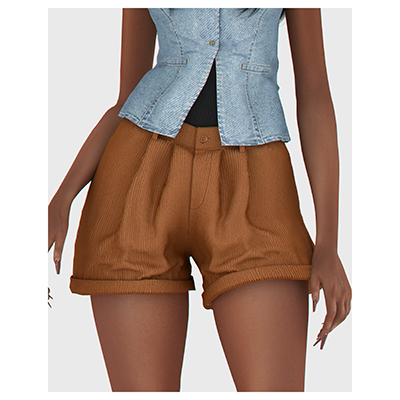 Short en velours côtelé