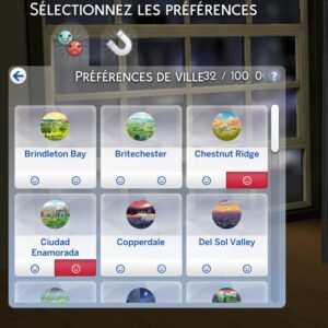 Préférences de la ville - Traduction FR