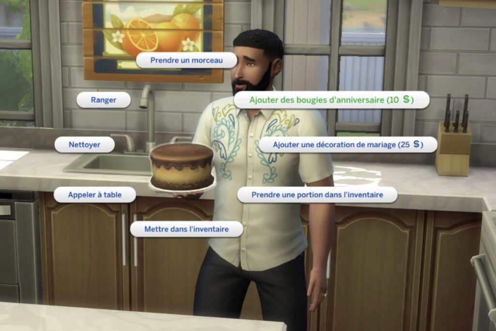 Interaction pour ajouter des bougies d'anniversaire à un gâteau