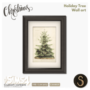 Sims4Luxe - Noël - Arbre de Noël - Œuvre murale