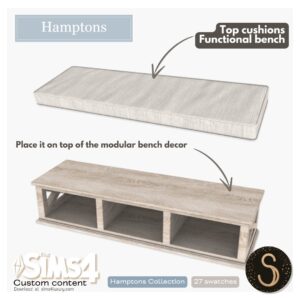 Sims4Luxe - Les Hamptons - Banc modulable - Coussin supérieur