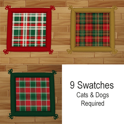 Lits pour animaux de compagnie à carreaux de fête - [Chats et Chiens requis]