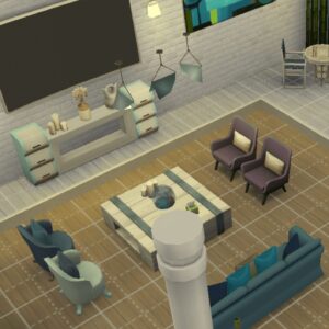Cuisine/Salon/Salle à manger (Bleu)