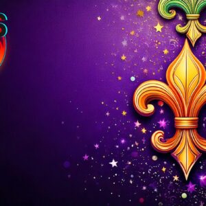 Écran de chargement - Mardi Gras Fleur de Lys sur violet
