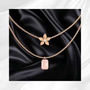 Collier rose doux à plusieurs couches
