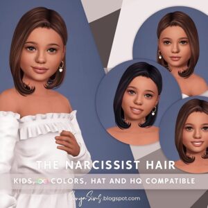 SONYASIMS - LES CHEVEUX DE NARCISSISTE POUR ENFANTS (AVEC FRANGE)