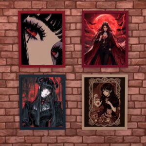 Crimson Coven – Art mural vampirique et sorcier