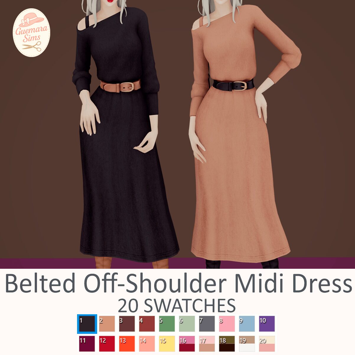 Robe mi-longue à bretelles dénudées