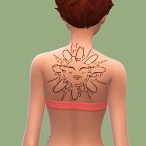Tatouage soleil dos haut femme