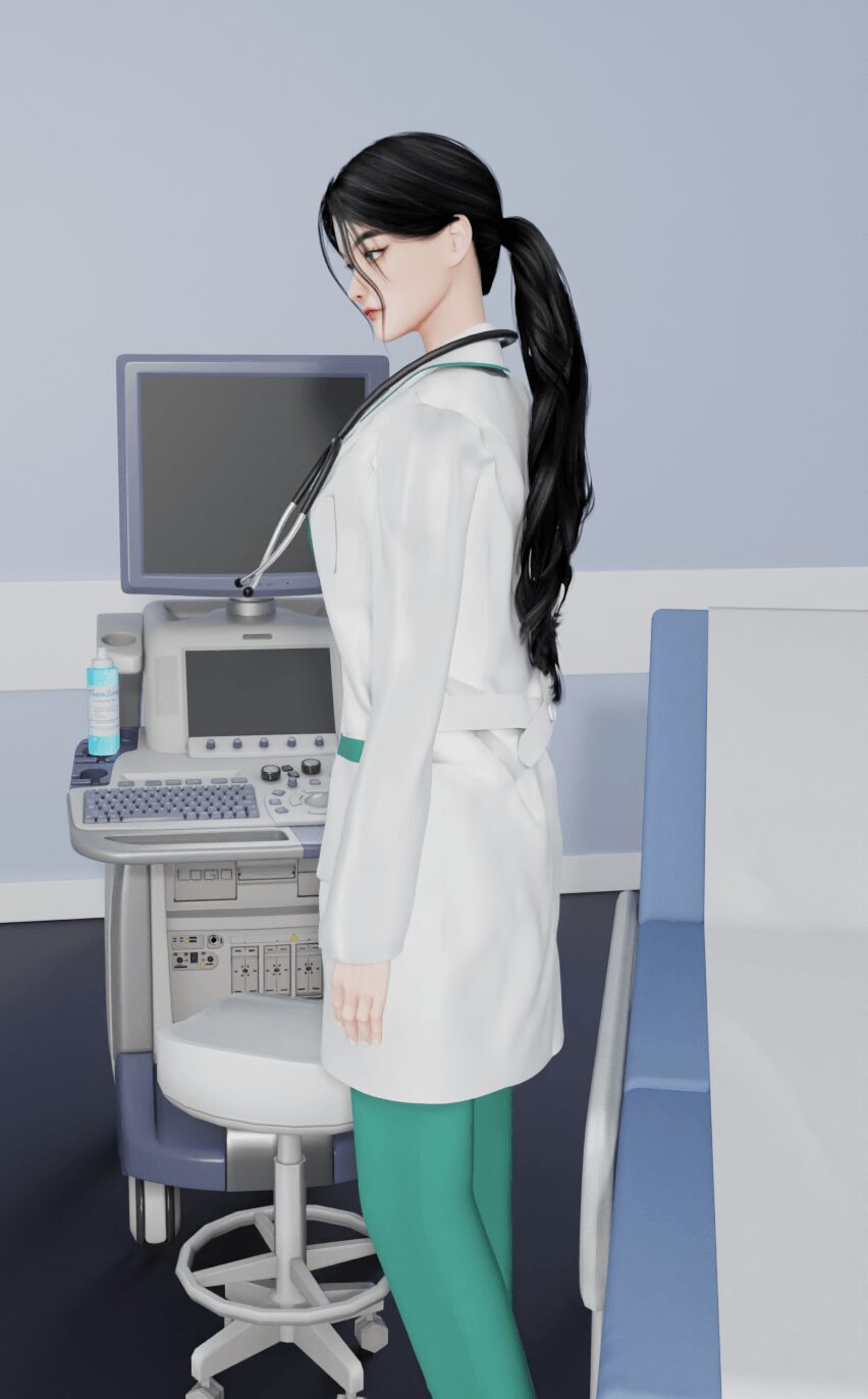 Blouse de médecin (AF) + stéthoscope