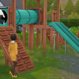 Les adultes peuvent jouer avec l'aire de jeux de manière autonome