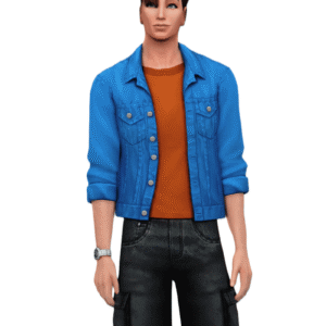 Chemise colorée masculine et veste en jean