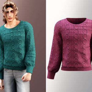 Pull texturé en forme de cercle à mailles avec coupe décontractée