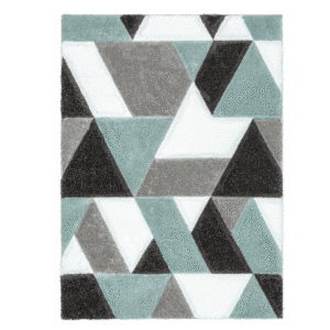 Tapis géométrique bleu