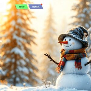 Menu Principal Arrière-plan Bonhomme de Neige de Noël