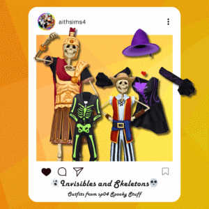 Tenues de <span style="color: #ff0000">Spooky Stuff</span> SP04 Invisibles et Squelettes