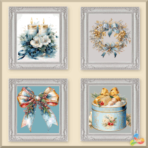 Ensemble de Chagla : Peintures de Noël pastel